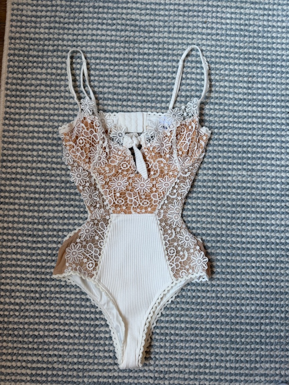 Sky to moon white lace bodysuit